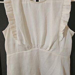 NWOT Express Cream Ruffle Blouse